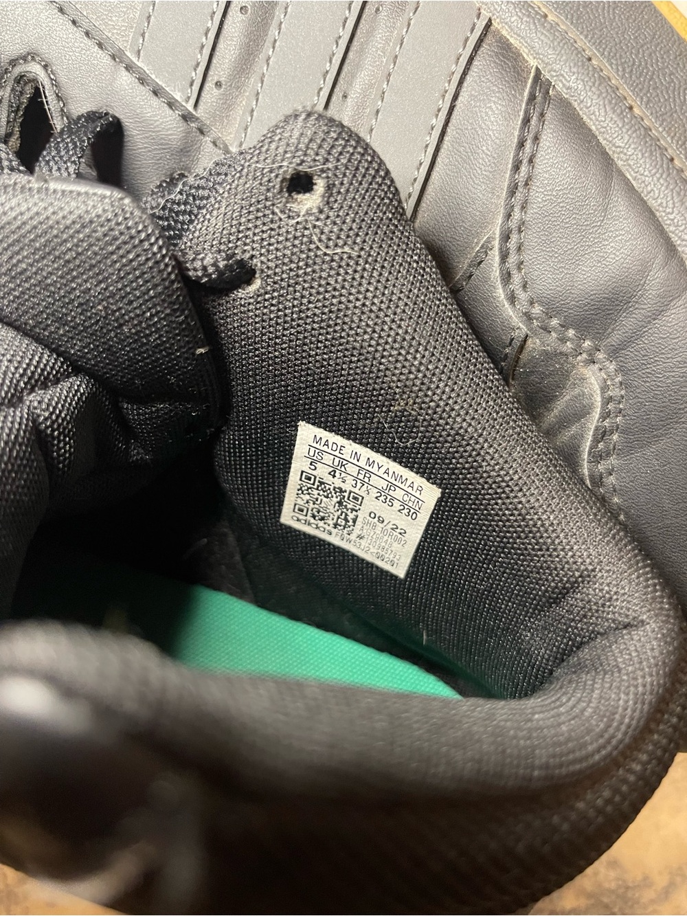 adidas Black High-Top Sneakers with Teal Logo - Picture 5 of 6